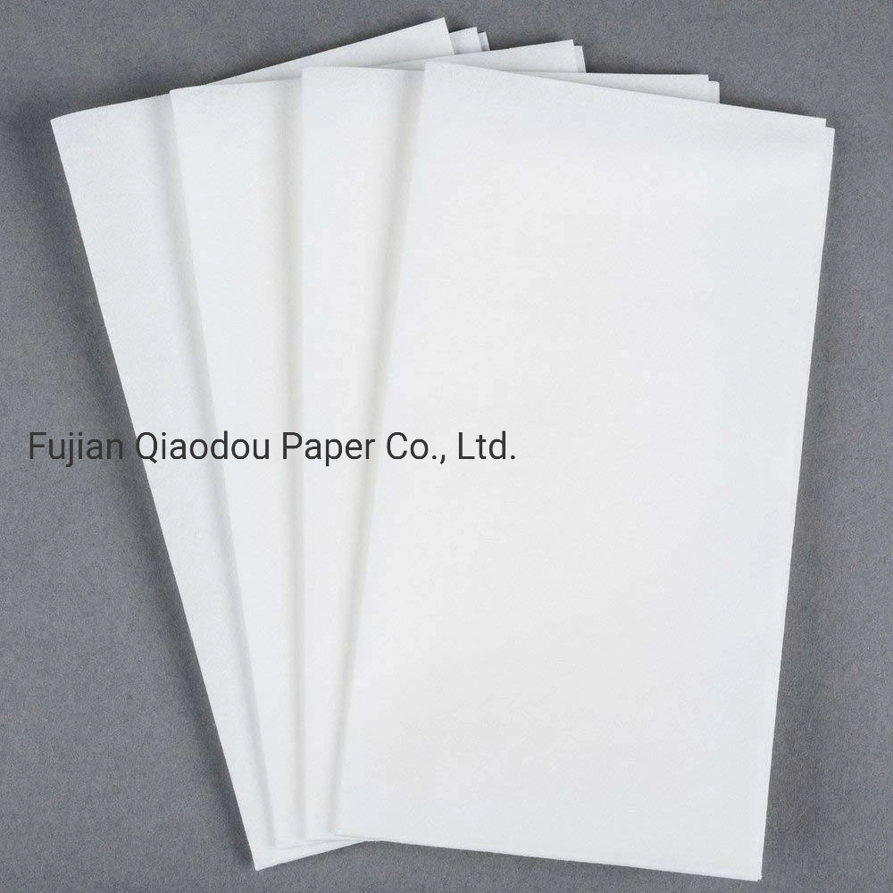 Qiaodou Disposable Cloth-Feel Tissue Paper, Hand Napkins, White, Pack of 100
