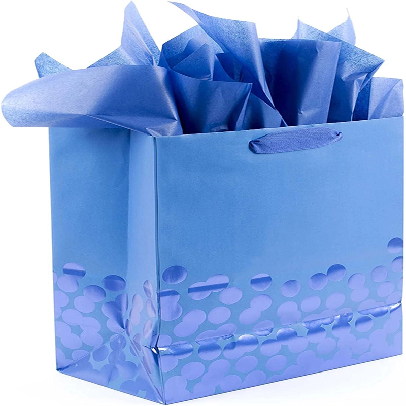 Fashion Blue Cosmetics Gift Bag Factory Customized Environmentally Friendly Paper Bag