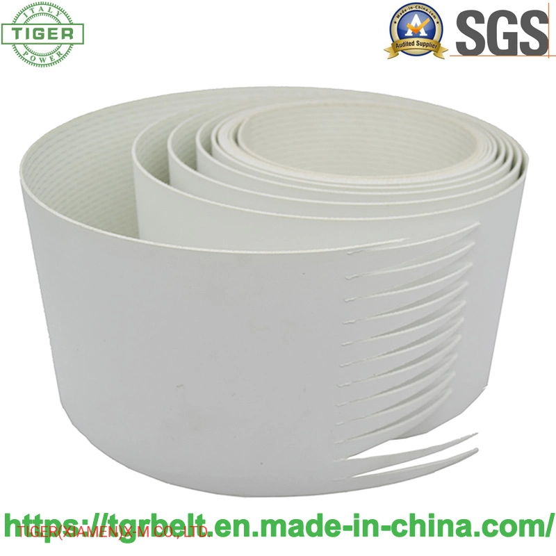 China Top 5 Factory Tiger 1.5mm White Food Conveyor Belt