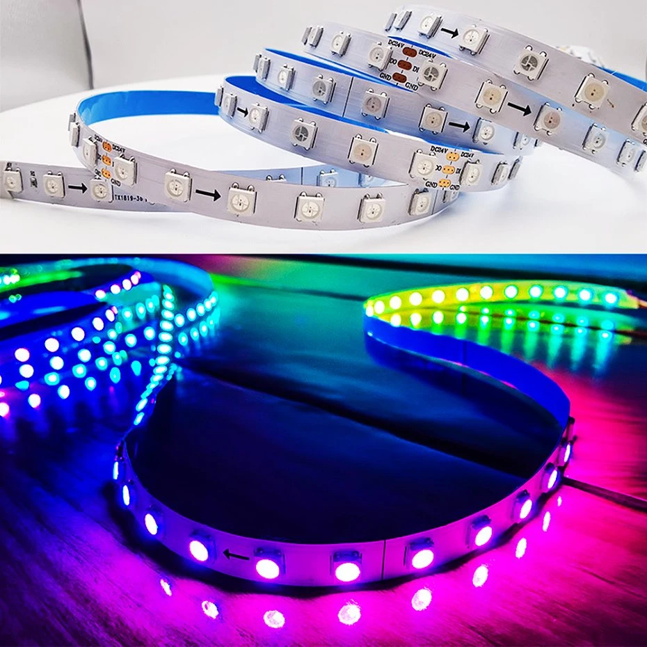 DC 24V 5050 RGB LED Strip Light Individually Addressable LED for Commercial Store Office KTV Nightbar