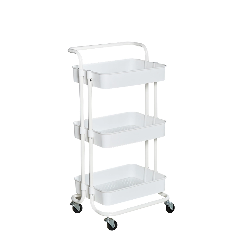 Good Sale 3-Tier Mesh Kitchen Storage Trolley Organizer Craft Cart