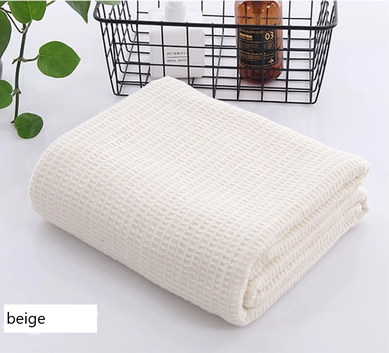 Breathable Waffle Cotton Knit Blanket, Sofa Throw for Home Use