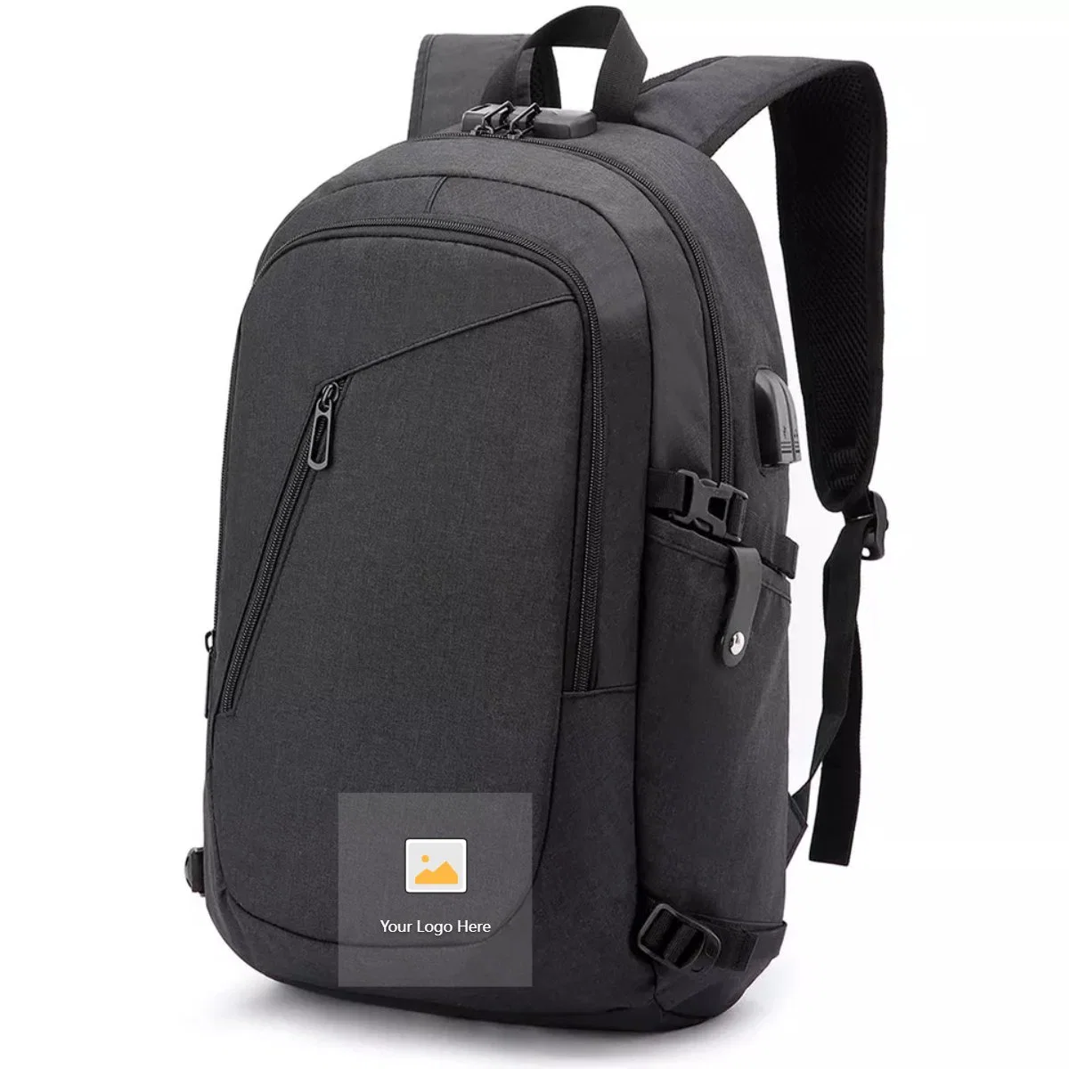 Logo personnalisé hommes Sac de bureau arrière imperméable sac d'école Smart Sac à dos pour ordinateur portable USB autre anti-vol