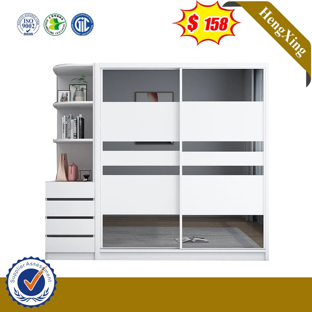 New Design 2 Door Modern Wooden White Wardrobe