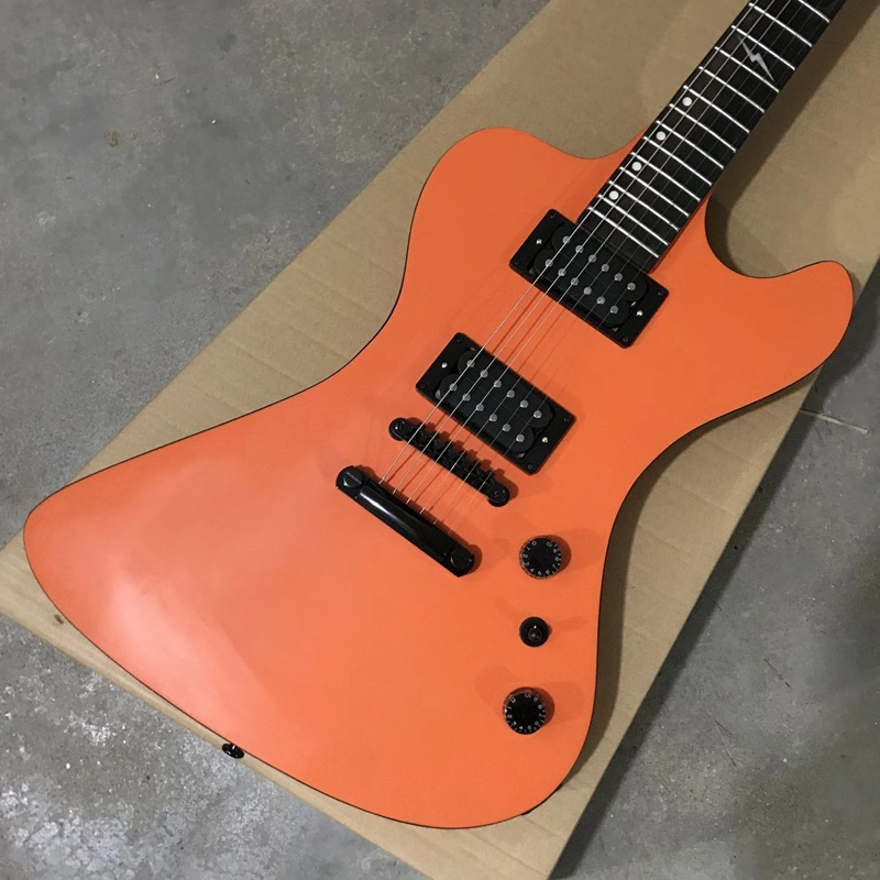 Custom unregelmäßige Körperform Es E-Gitarre in Orange Farbe