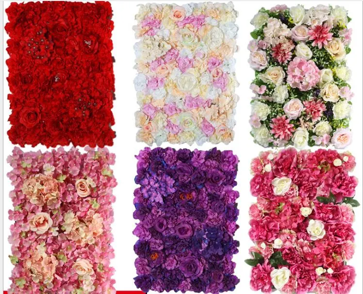 Mur de fleurs artificielles pour la fête de mariage à l'Intérieur décor mural extérieur 40cm*60cm