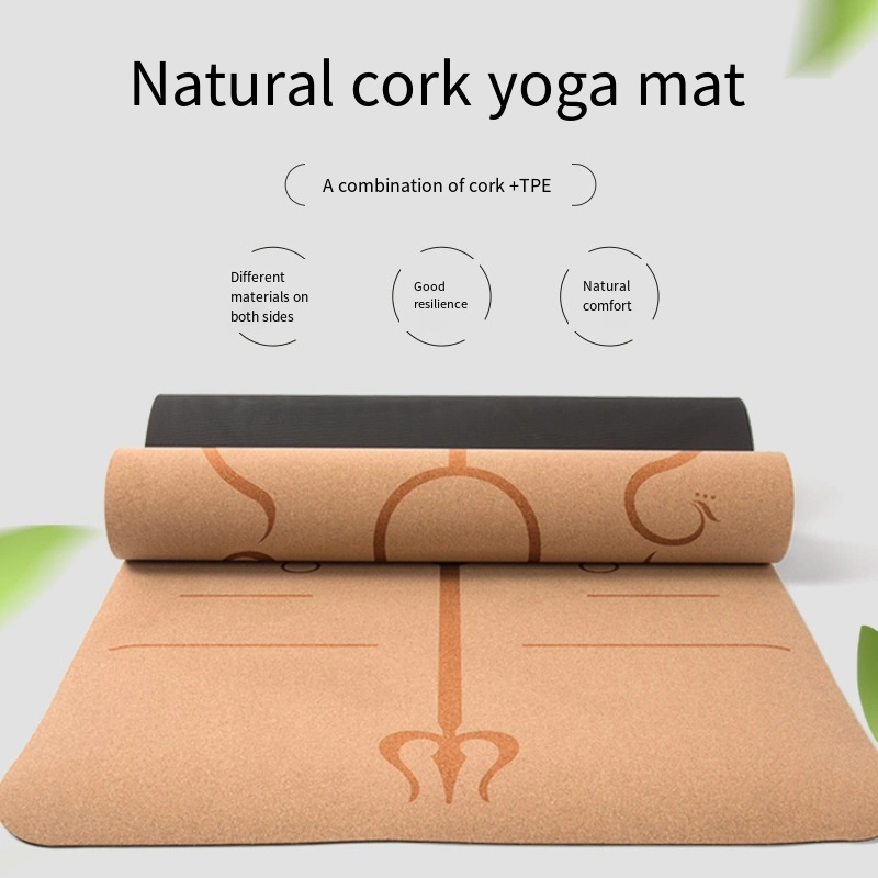 Manufacturers Wholesale/Supplier Cork Yoga Mat 5mm Fitness Sports Cork TPE Yoga Mat Body Line Manufacturers Wholesale/Supplier