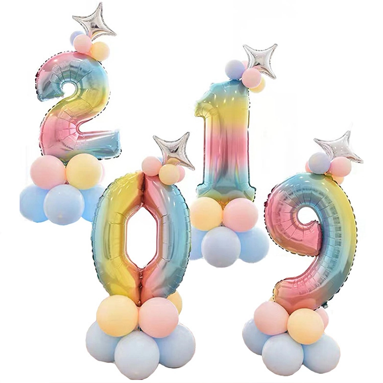 Wedding Happy Birthday Party Decoration Kids Baby Shower Supplies 16 Inch Gold Silver Foil Number Balloons