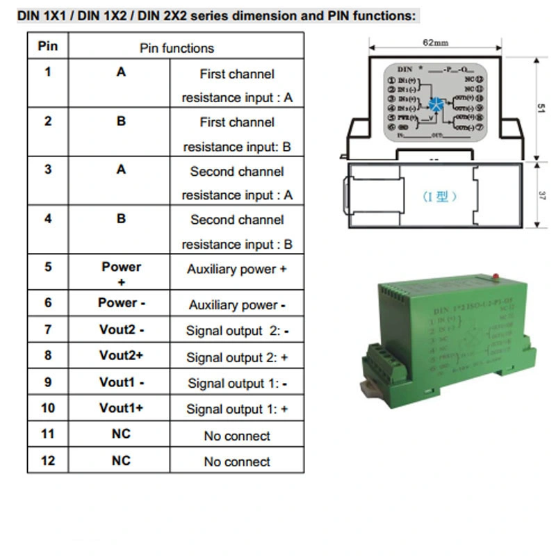 Two-Wire Wheatstone Bridge/Potentiometer Signal to Voltage/Current Signal Isolation Conditioner