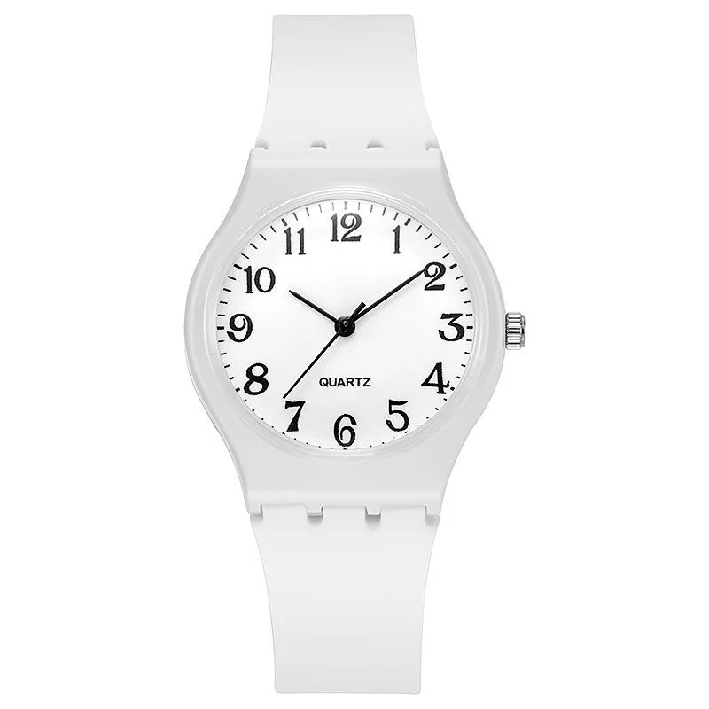 Ensemble de montre-cadeau en silicone avec bracelet en plastique, boîtier personnalisé, logo, quartz, bracelet de sport, montre à quartz, mode femme, fille, garçon, montres promotionnelles.