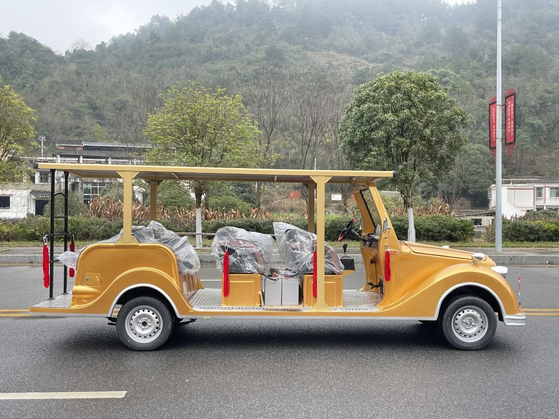 Fabricante de China 11 autobús eléctrico Asientos de oro abierto Vintage clásico autobús de turismo