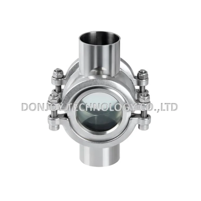 Sanitary Stainless Steel Cross Type Water Tank Four-Way Sight Glass