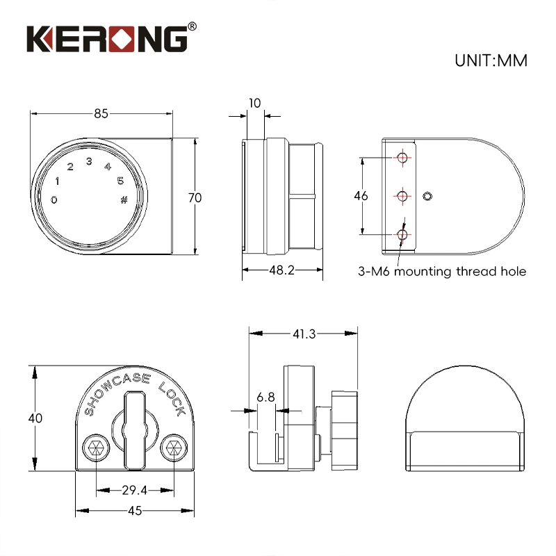 KERONG Vitrine Verrou de Cabinet Numérique Électronique à Code