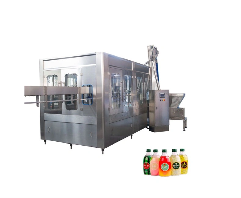 Automatic 3 in 1 Glass Bottle Mango Orange Juice Washing Filling Capping Machine Production Plant with Lid