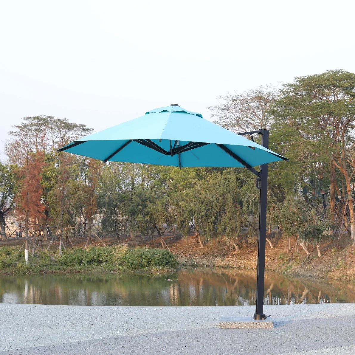 Promotional Traditional Single-Top Sun-Proof Isolation UV Scraping Hydraulic Cantilever Umbrella