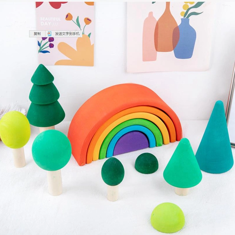 Rainbow Shape SetNesting Stacker jouer en bois Montessori Toys pour enfants