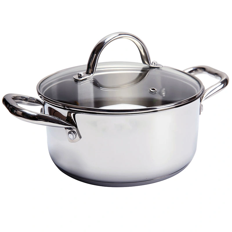 Ensemble de cuisson en acier inoxydable 304 de 6 pièces avec couvercle, vente en gros d'usine, pot de cuisine pour induction, gaz et toutes les plaques de cuisson 18/20/22cm.