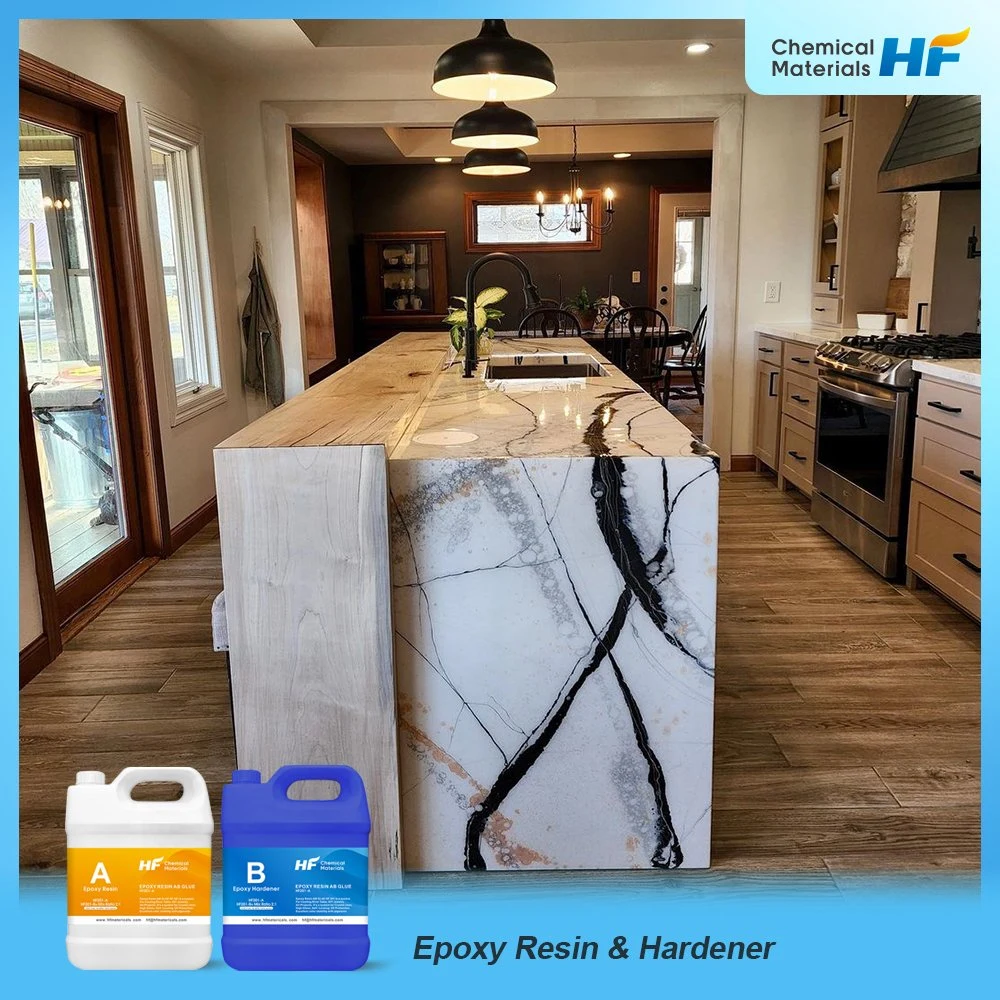 Clear Resin Two Components 3: 1 Marble Tops High Hardness Kitchen Table Ab Adhesive Coating Epoxy Resin and Hardener