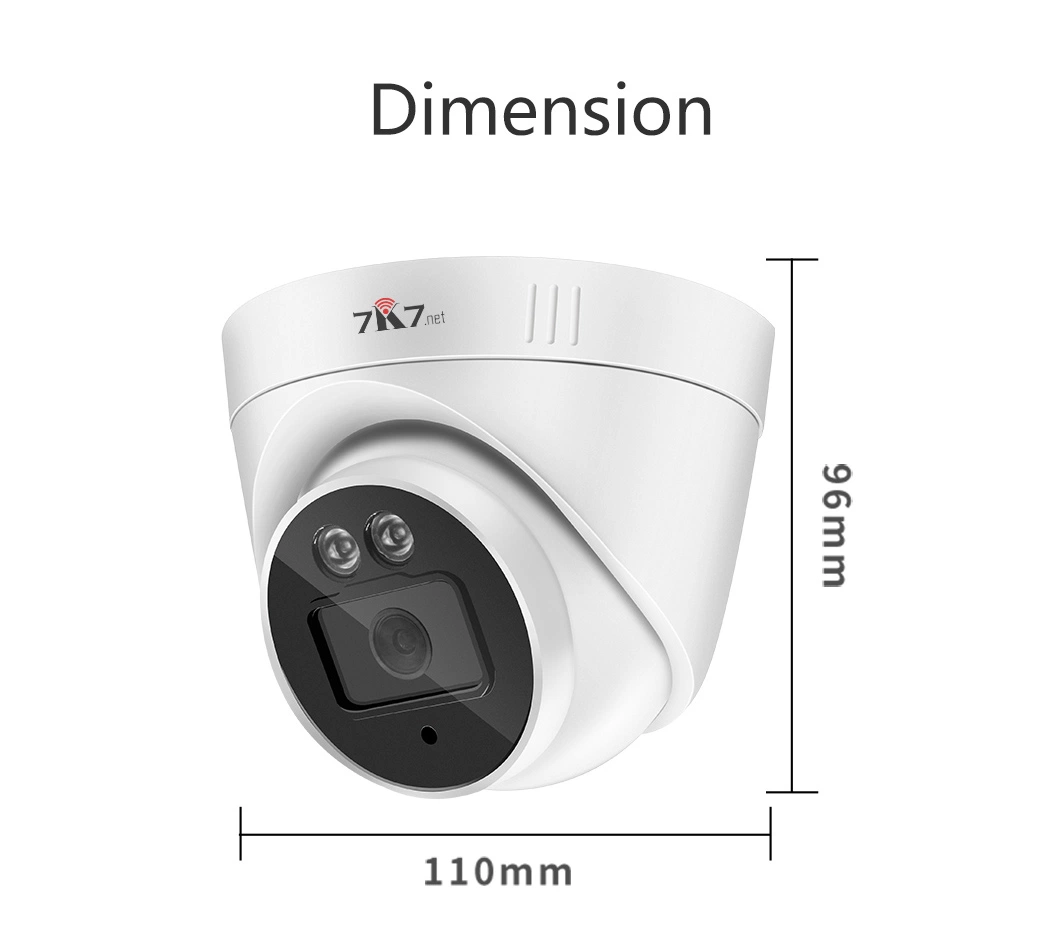 5MP Poe IP Dome Security Camera, 100FT IR Night Vision, 2.8mm Fixed Lens, H. 265+ Outdoor and Indoor Camera, Rtsp, Rtmp WDR, APP Control