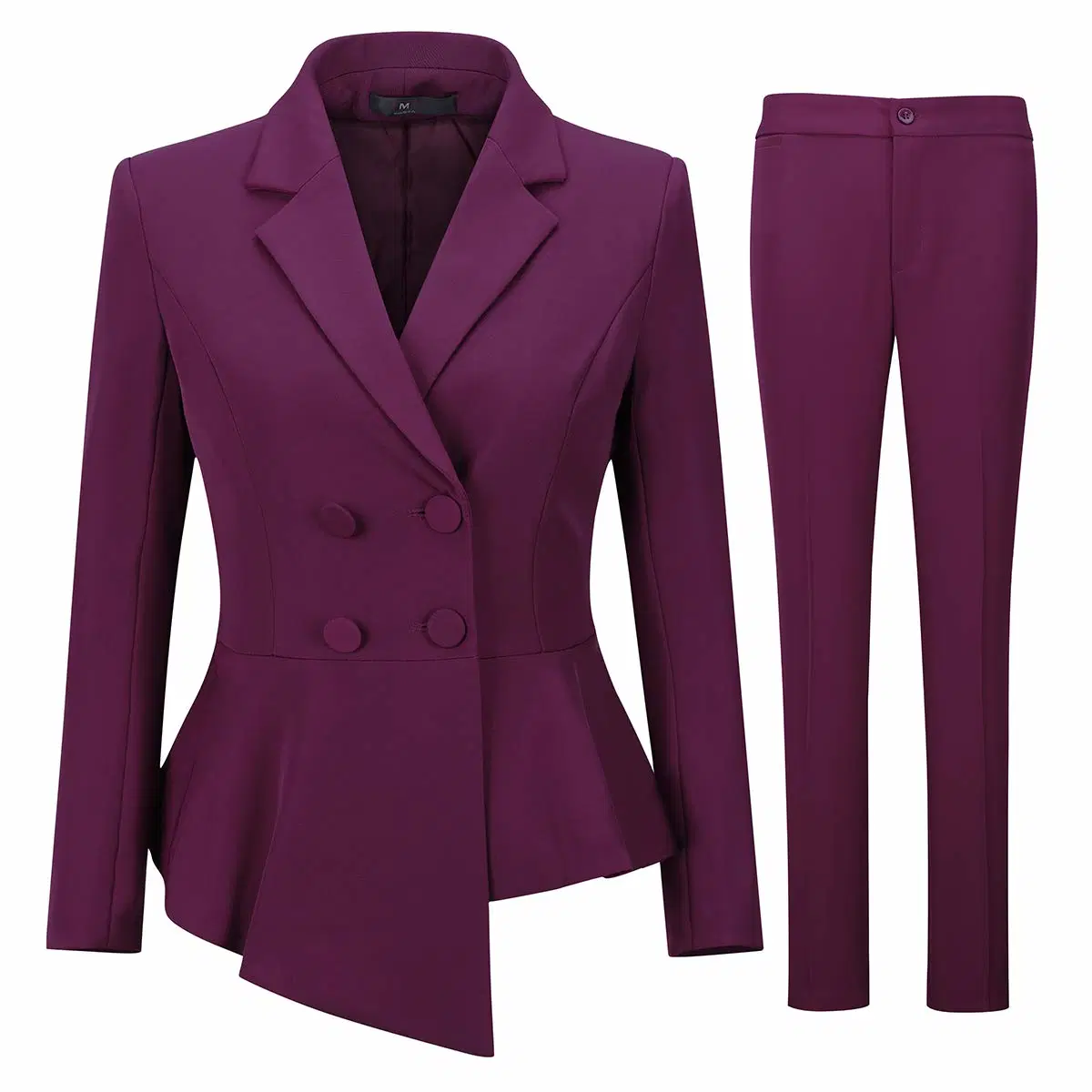 Women's Double Breasted 2 Piece Suit Set 2 Button Blazer Jacket and Pants