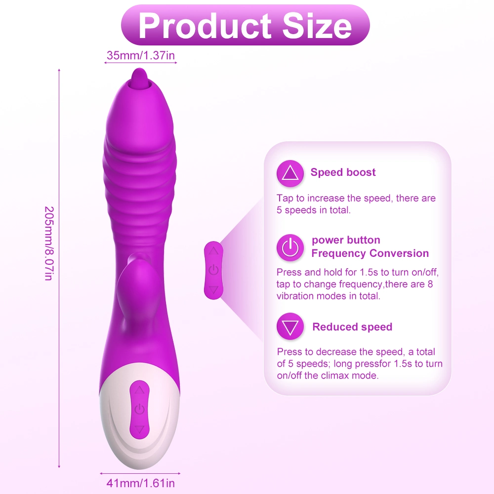 Puissant imperméable G Spot massage réaliste langue d'aspiration AV Vibrant Dildo vibrant pour Femme