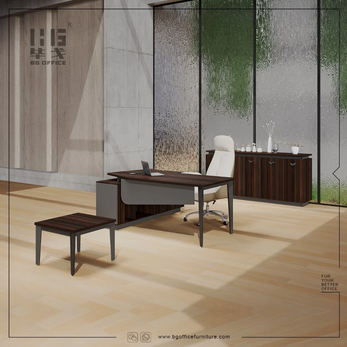 2023 Nuevo Diseño moderno de madera Mobiliario para el hogar L Shaped Executive Escritorio de la oficina de la computadora