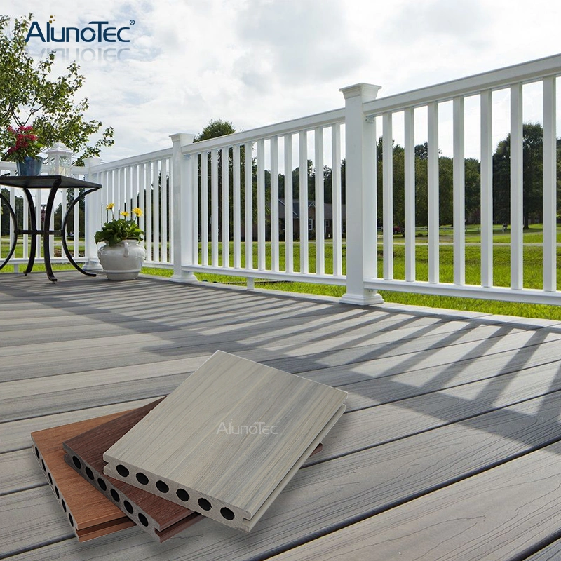 AlunoTec Solid Wood Plastic Composite WPC Flooring Engineered Hollow Extruded Decking