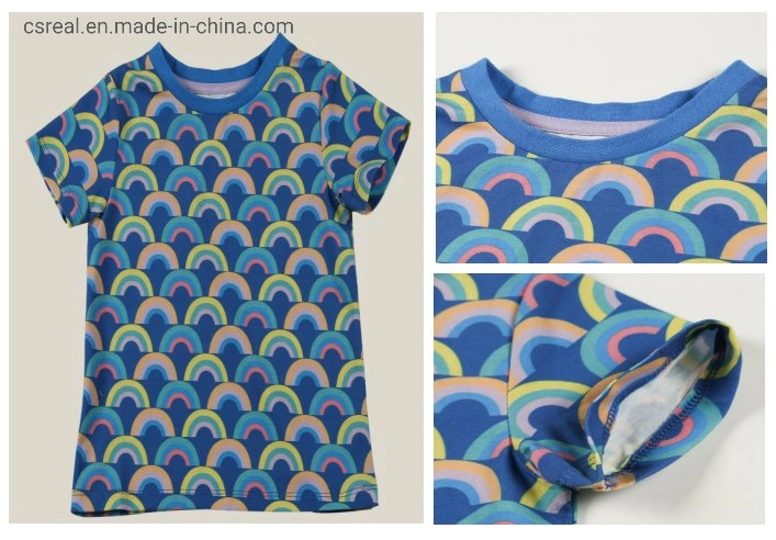 Boy Girl Baby Children Clothes Kids Knitted Rainbow Print T Shirt