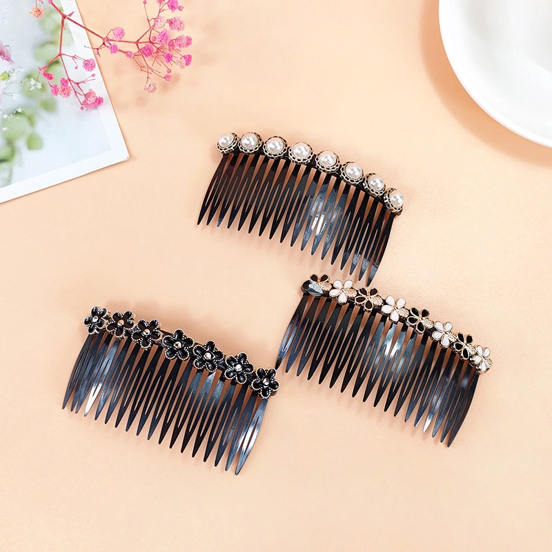 Back Head Hair Comb Pearl Flower Tuck Comb Bangs Hair Finishing Hairpin Hair Accessories