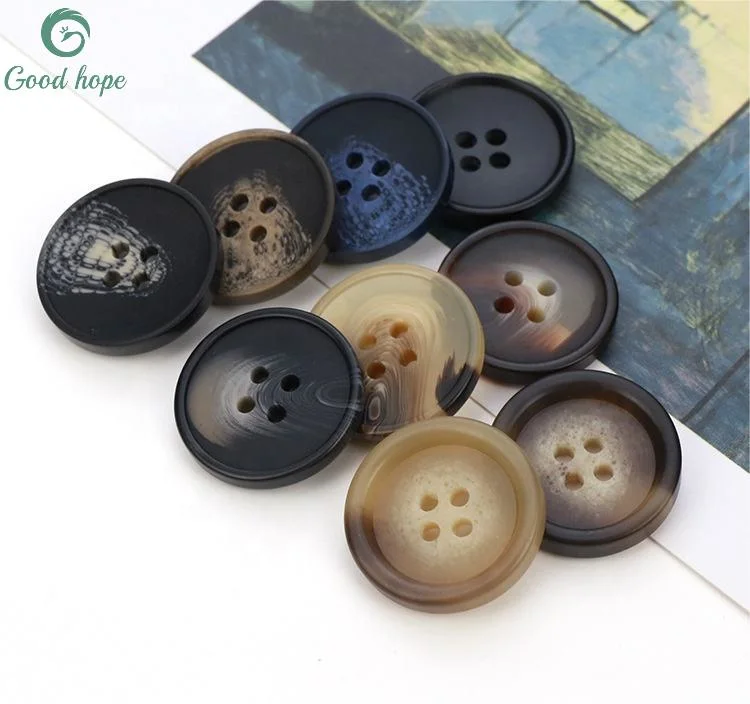 Brown Matte Button Free Sample Thousands of Style Stock Custom 4 Holes Sewing ABS Resin Button for Clothing