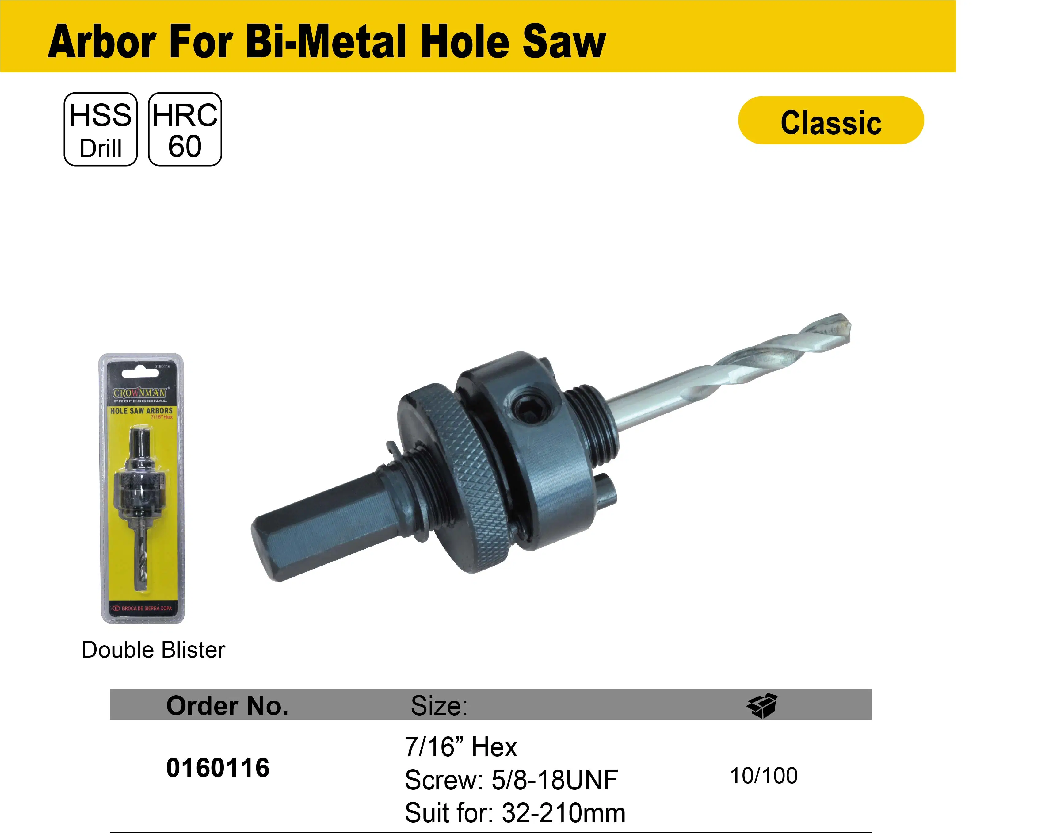 Arbor for Bi-Metal Hole Saw, Center Drill