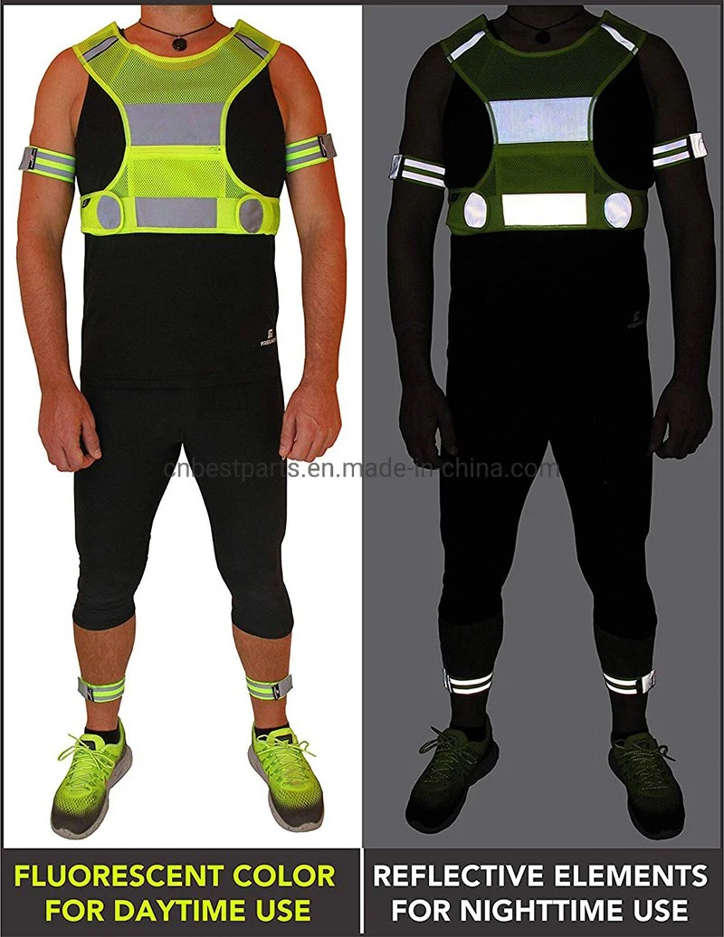 Wholesale/Supplier Wearable Breathable Traffic Emergency Vest Illuminated LED Safety Vest Fire Lime Green High Vis Visibility Reflective Vest