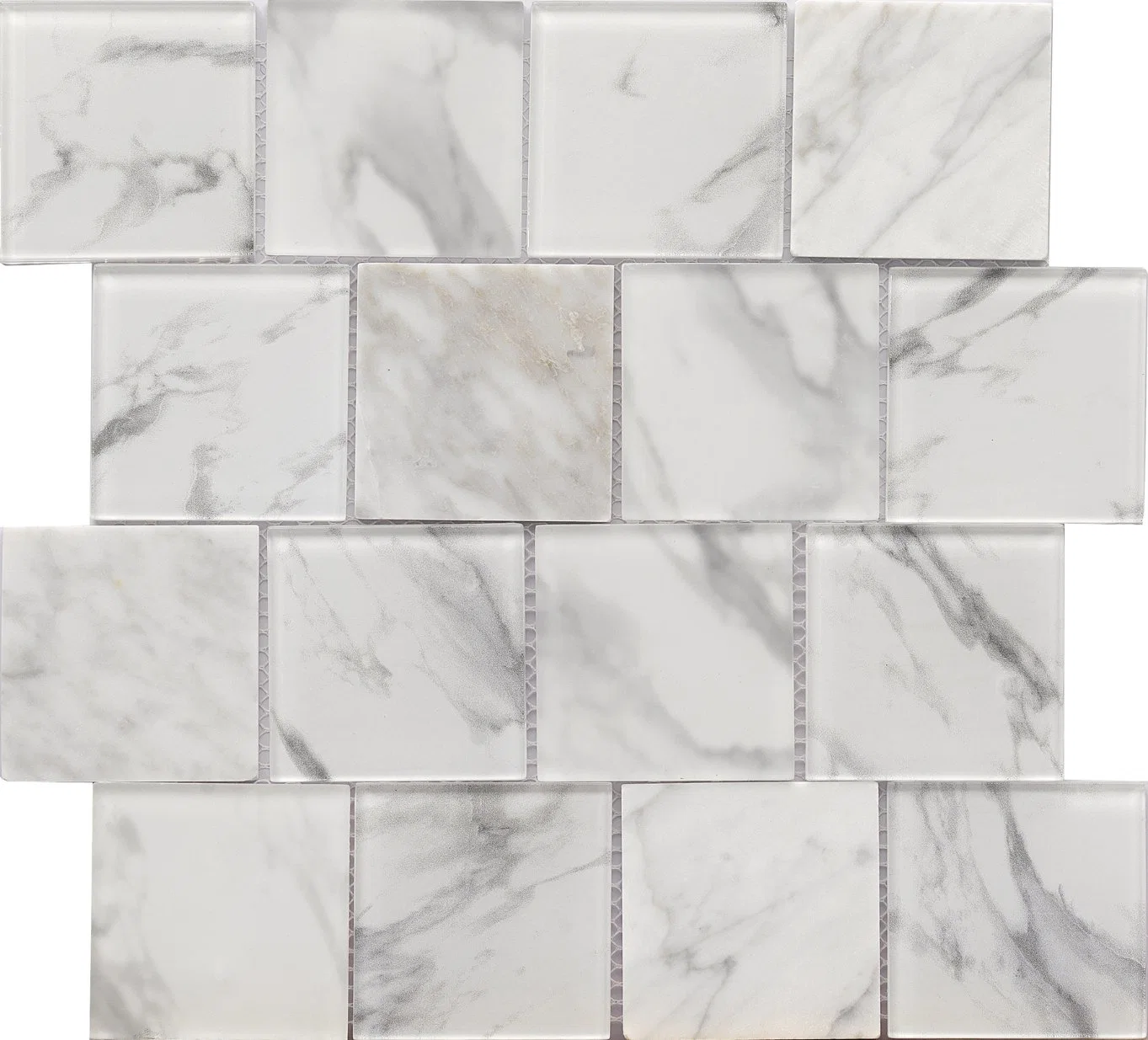 Carrara Mosaico Hot Selling Crystal Glass 3D Mosaic Wall Tile