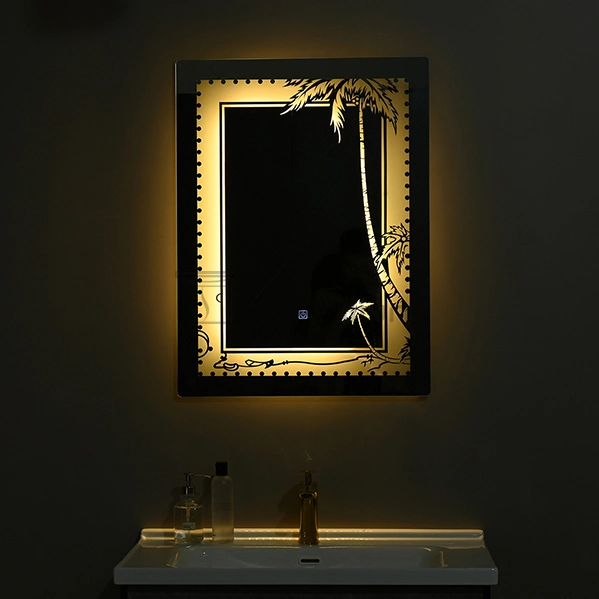 China Hotel LED Mirror Square Home Decorative Smart Mirror Wholesale LED Bathroom Backlit Wall Glass Vanity Mirror