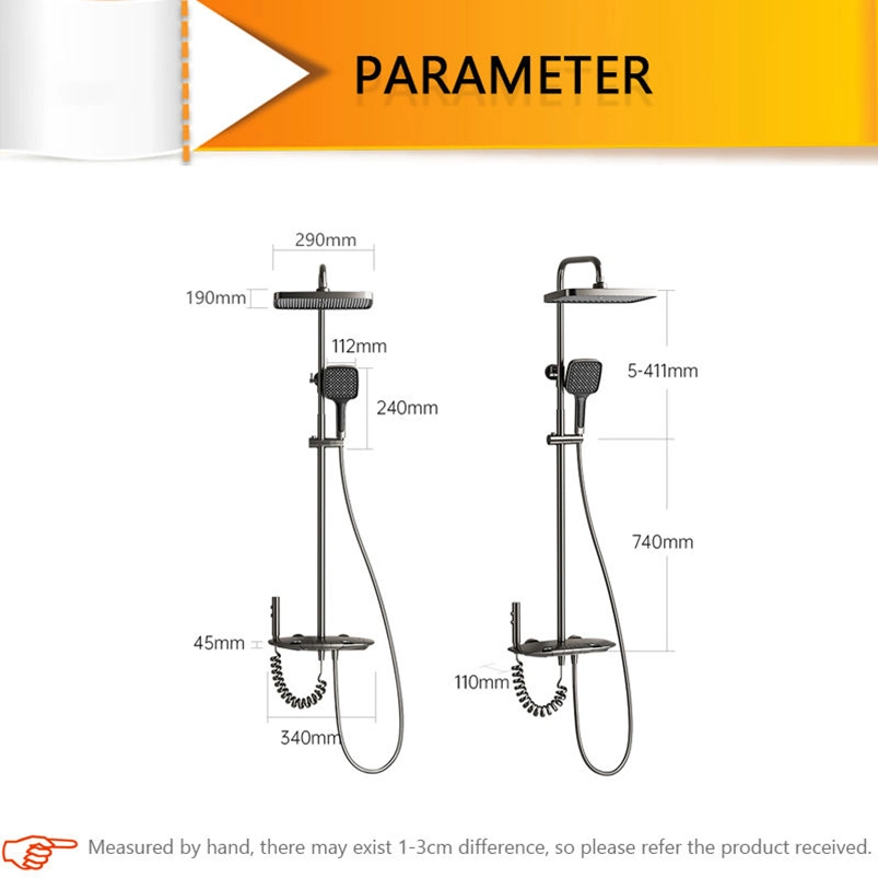 Moderno set de ducha digital LED con mezclador caliente y frío Baño SPA lluvia experiencia pared Monte cabeza cuadrada grifo latón Construcción