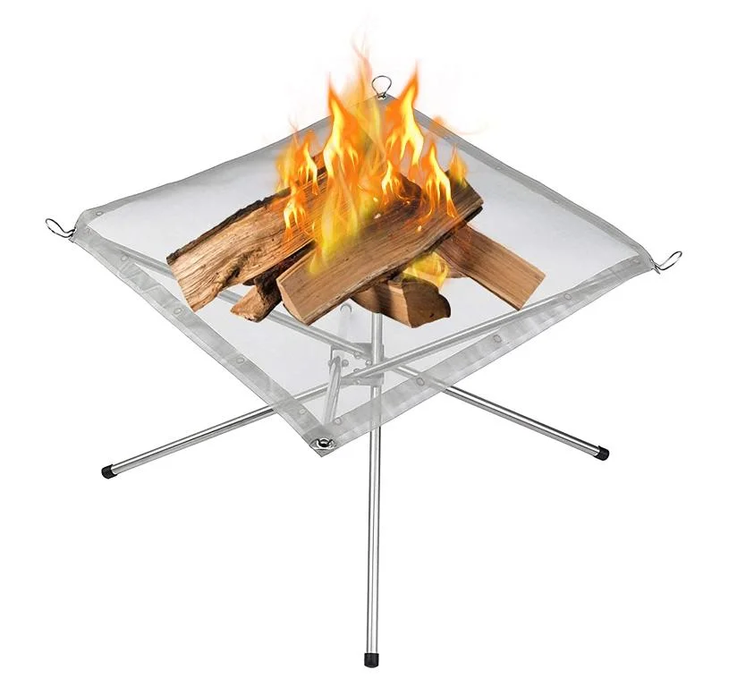 Portable Outdoor Folding Stainless Steel Mesh Fire Pit