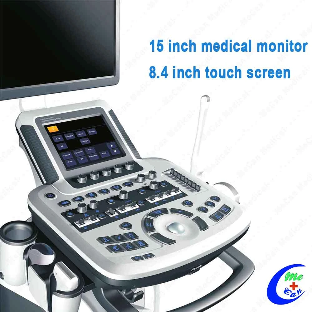 Trolley Ecografo 3D 4D Color Doppler Ultrasound Machine, Digital Cardiac Ultrasound Scanner