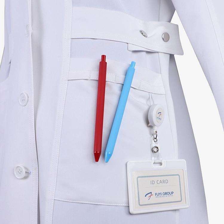 Blouses de laboratoire de conception personnalisée de l'hôpital manteau blanc uniforme