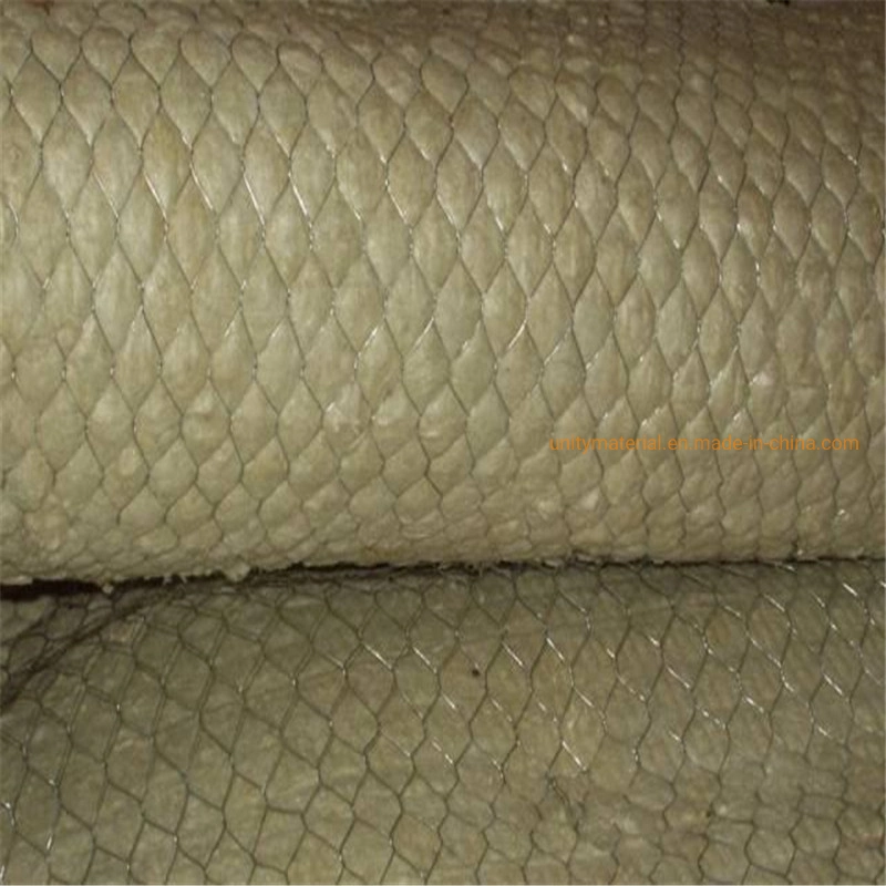 50 mm de espessura lã de rocha materiais de isolamento térmico mineral lã de rocha com Rede de arame SS para tubos de aquecimento de alta temperatura