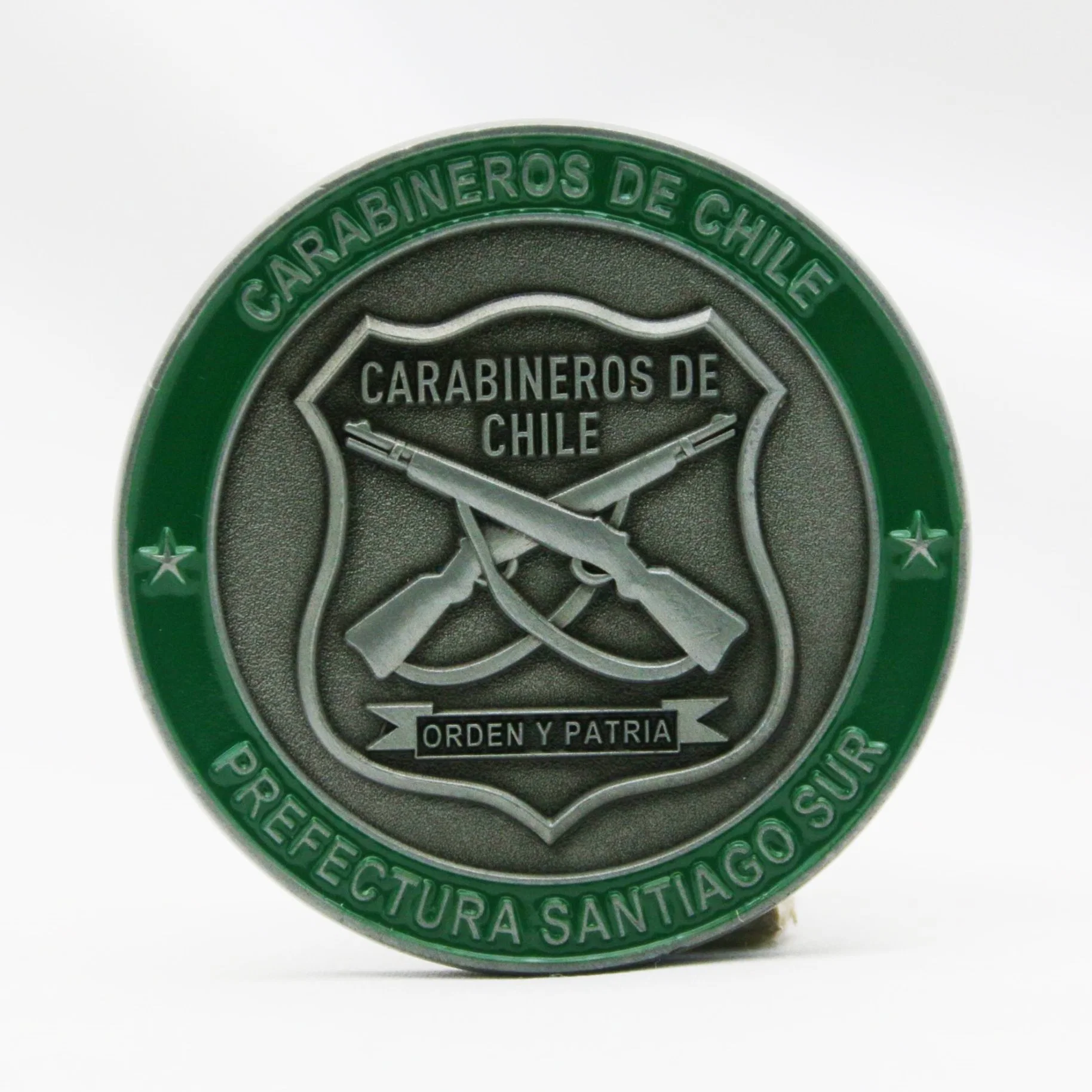 Custom Metal Crafts Ejército de la Armada Militar de la mano Historia Desafío botella de monedas Openre con Design Your Own Logo