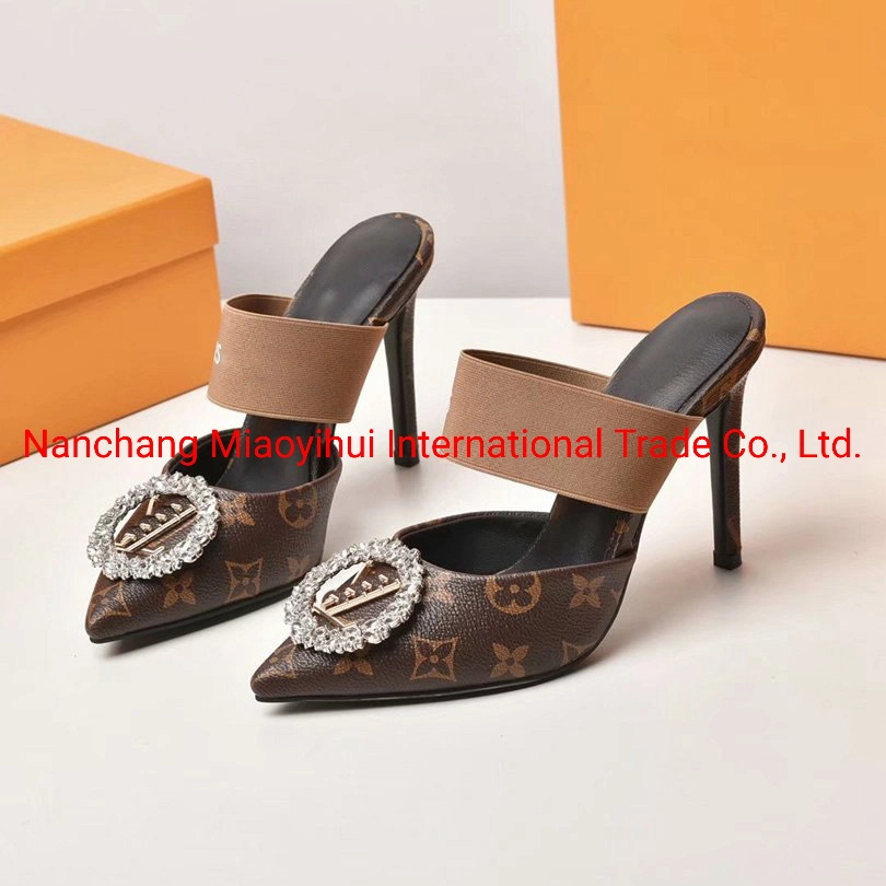 Ladies Lady Women Designer Luxury Brand PU / Real Leather Shoulder Wallets Slipper Shoes