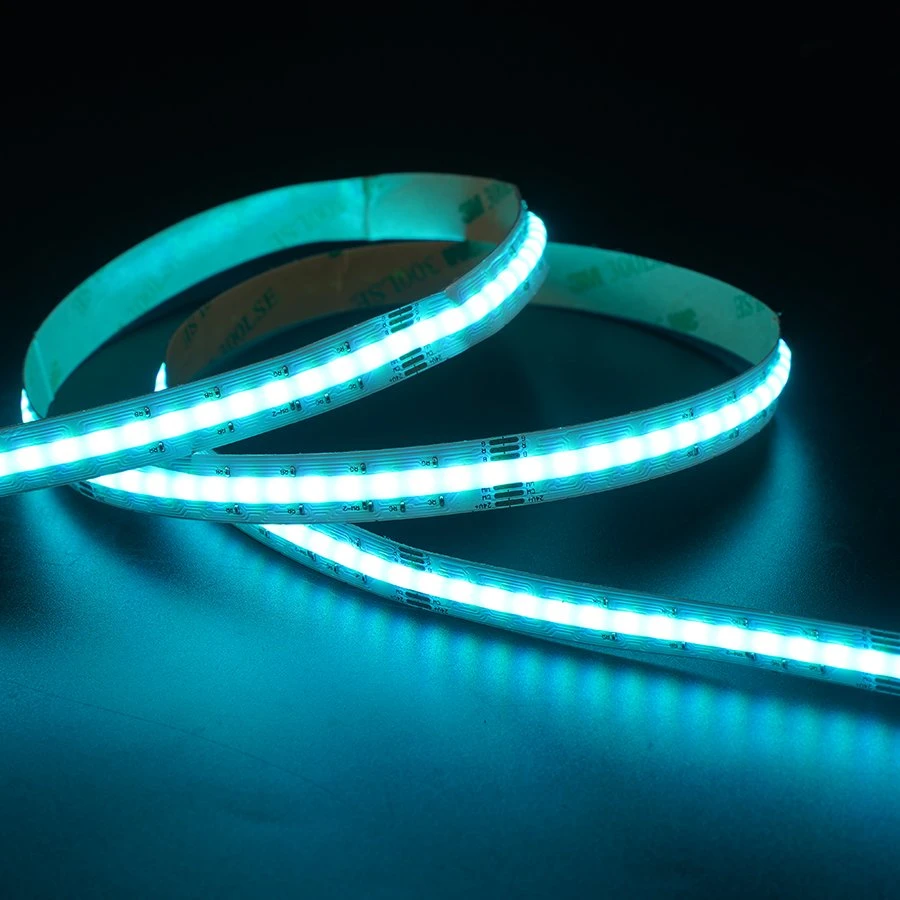 Manufacturer Supplier 840Leds/m PCB Width 12MM RGBCW Connector Ra90 Cob Led Strip Light