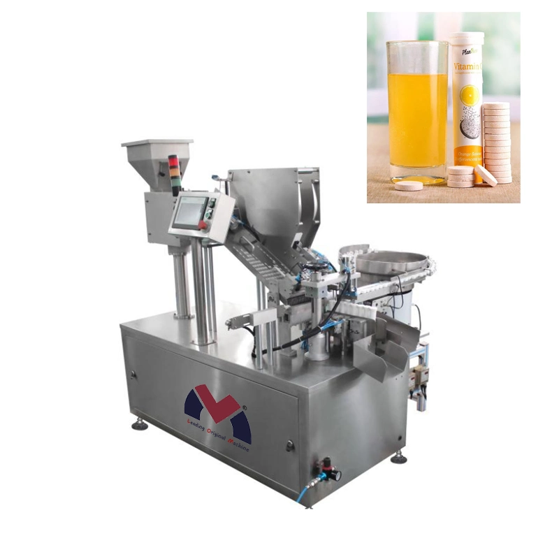 304 Stainless Steel Plastic Tube Packing Multivitamin Effervescent Tablet Counting Sorting Bottle Filling Sealing Packaging Machine