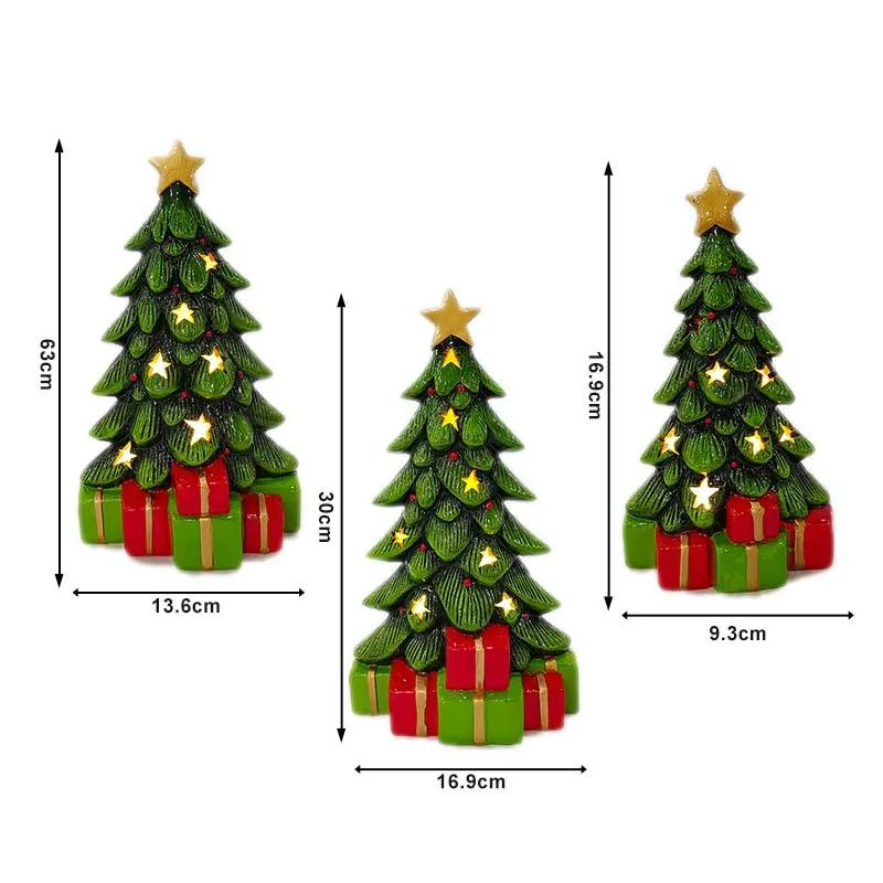 Ceramic Christmas Tree Christmas Ornement with Light Home Decorations Table Top Decoration