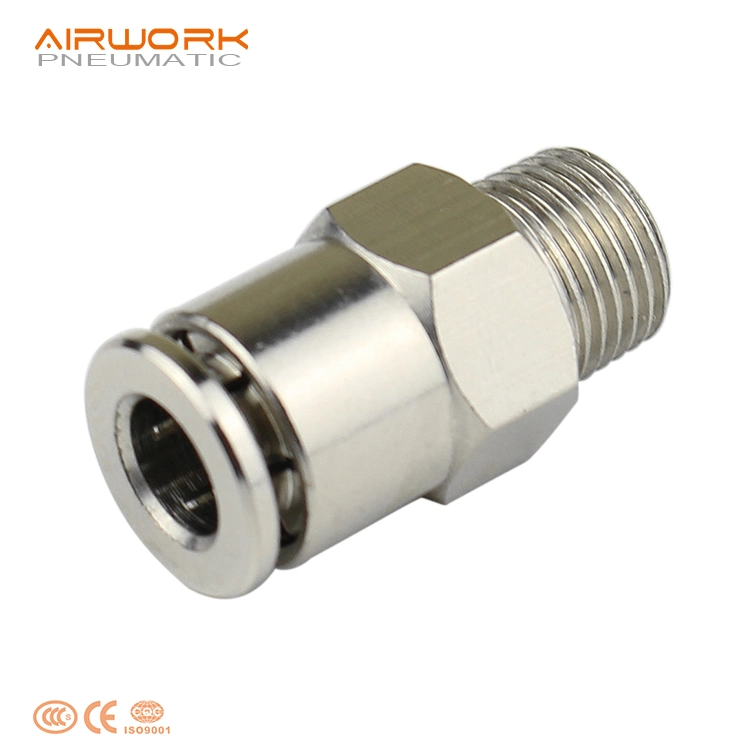 Plastic Brass Pneumatic Hose Fittings One Touch Fitting Quick Connectors PC 4-01 PC4-M8 NPT G Bsp Thread