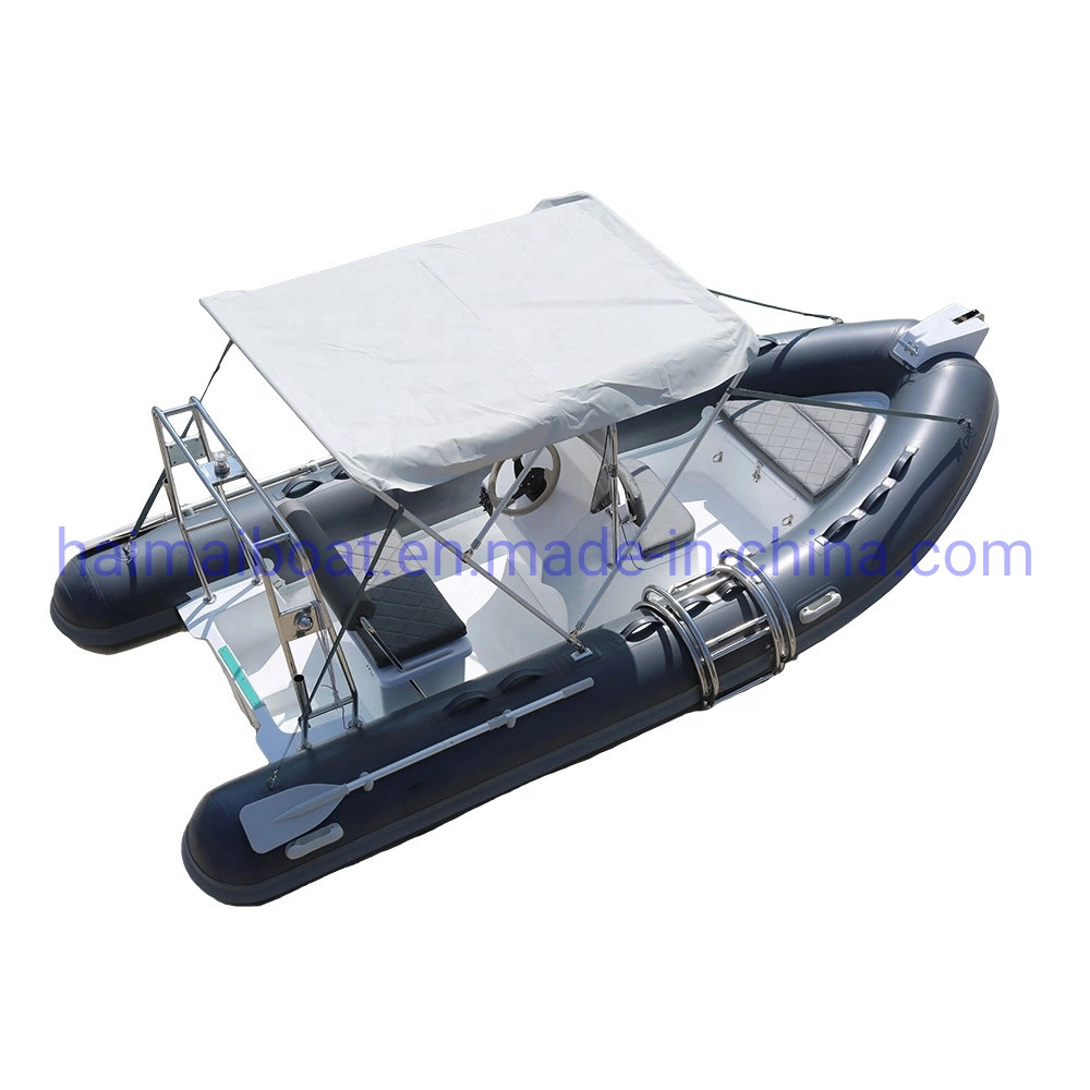 14feet 4.3m Military Panga Boat Passenger Transport Boat Fiberglass Hull Fishing Boat Diving Boat with Stern Front Cabin Shortsea Cruiser Marine Rescue Boat