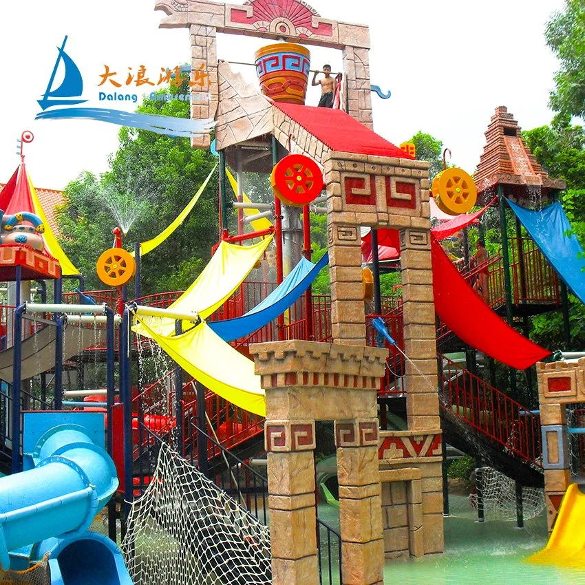 Middle Large Amusement Park Outdoor Water Playground Equipment Maya Style for Sale