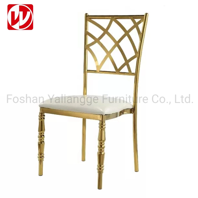 Vintage Designs Carved Back Chair Stainless Steel Wedding Dining Room Chair Outdoor Chair