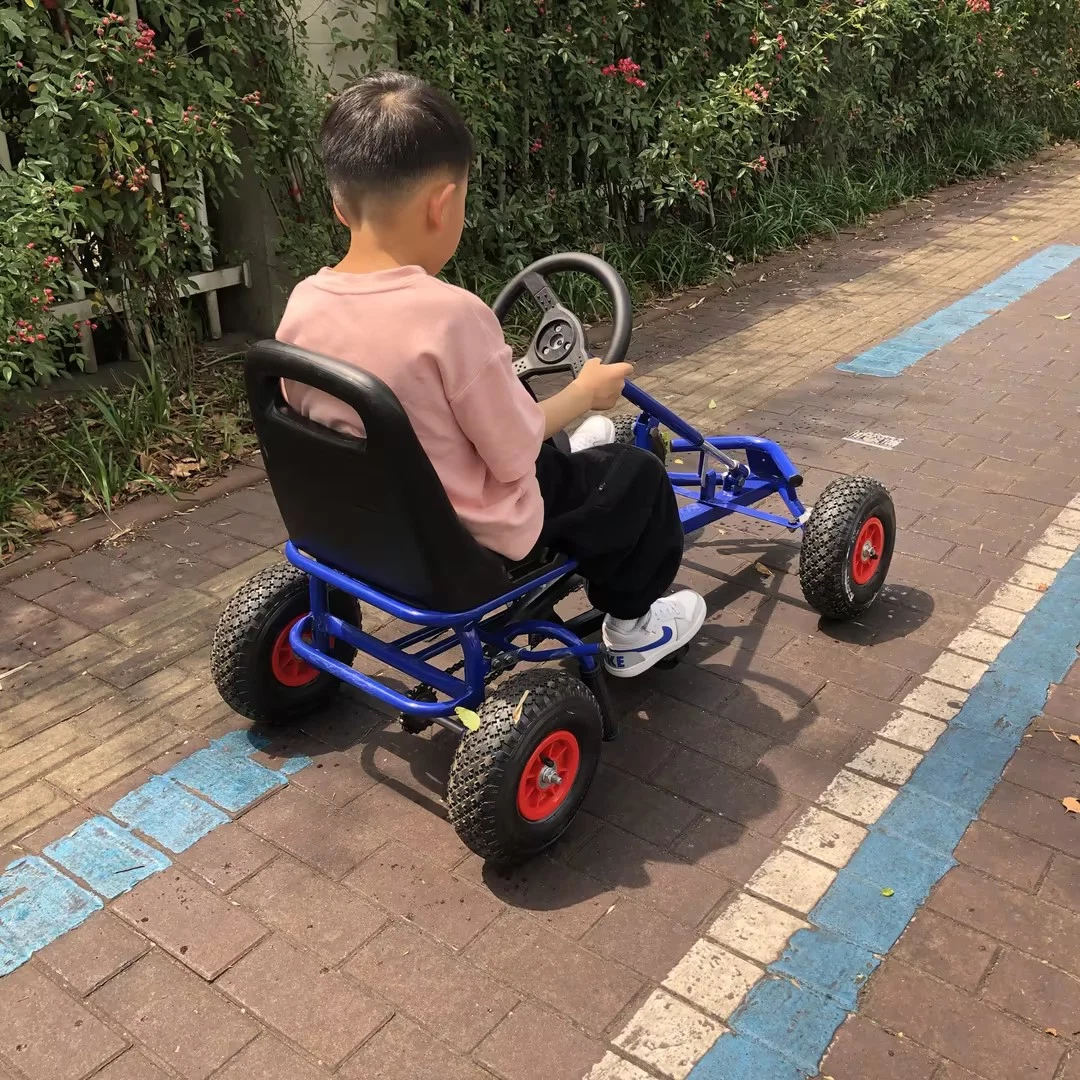 El parque de atracciones más nuevo y divertido, al aire libre, cuatro ruedas de servicio pesado Mini pedal Go Kart para niños de 3-12 años