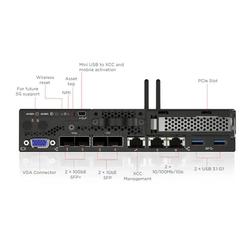 Compute Server ThinkSystem SE350 Edge Server 1-Socket in Tel Xeon D-2100-Prozessor